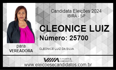 Candidato CLEONICE LUIZ 2024 - IBIRÁ - Eleições