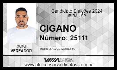 Candidato CIGANO 2024 - IBIRÁ - Eleições