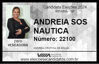 Candidato ANDREIA SOS NAUTICA 2024 - RIFAINA - Eleições