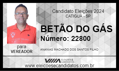 Candidato BETÃO DO GÁS 2024 - CATIGUÁ - Eleições