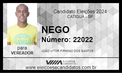 Candidato NEGO 2024 - CATIGUÁ - Eleições