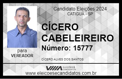 Candidato CÍCERO CABELEIREIRO 2024 - CATIGUÁ - Eleições