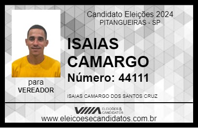 Candidato ISAIAS CAMARGO 2024 - PITANGUEIRAS - Eleições