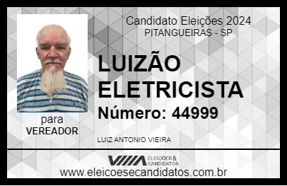 Candidato LUIZÃO ELETRICISTA 2024 - PITANGUEIRAS - Eleições