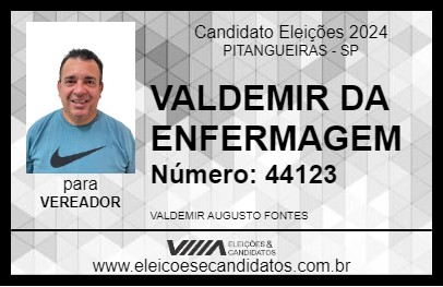 Candidato VALDEMIR DA ENFERMAGEM 2024 - PITANGUEIRAS - Eleições