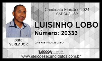 Candidato LUISINHO LOBO 2024 - CATIGUÁ - Eleições