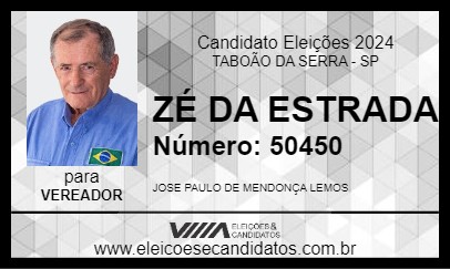 Candidato ZÉ DA ESTRADA 2024 - TABOÃO DA SERRA - Eleições