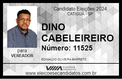 Candidato DINO CABELEIREIRO 2024 - CATIGUÁ - Eleições