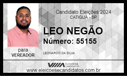 Candidato LEO NEGÃO 2024 - CATIGUÁ - Eleições