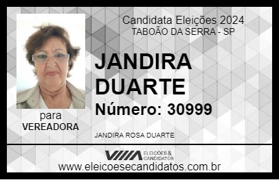 Candidato JANDIRA DUARTE 2024 - TABOÃO DA SERRA - Eleições