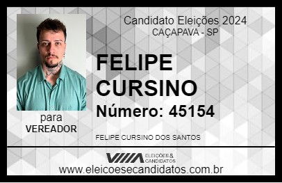 Candidato FELIPE CURSINO 2024 - CAÇAPAVA - Eleições