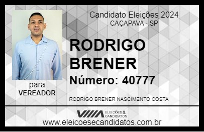 Candidato RODRIGO BRENER 2024 - CAÇAPAVA - Eleições