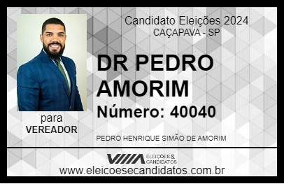 Candidato DR PEDRO AMORIM 2024 - CAÇAPAVA - Eleições