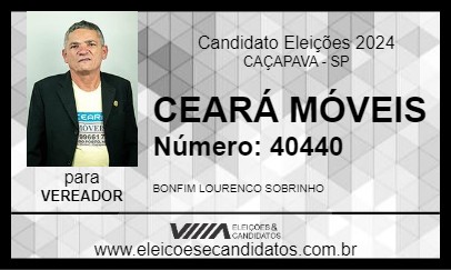 Candidato CEARÁ MÓVEIS 2024 - CAÇAPAVA - Eleições