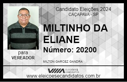 Candidato MILTINHO DA ELIANE 2024 - CAÇAPAVA - Eleições