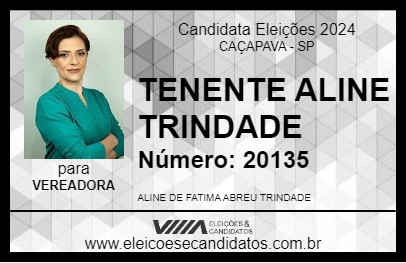 Candidato TENENTE ALINE TRINDADE 2024 - CAÇAPAVA - Eleições