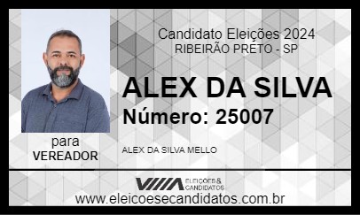 Candidato ALEX DA SILVA 2024 - RIBEIRÃO PRETO - Eleições