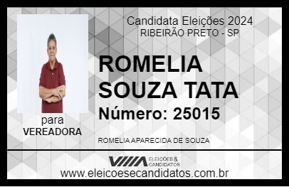 Candidato ROMELIA SOUZA TATA 2024 - RIBEIRÃO PRETO - Eleições