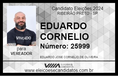 Candidato EDUARDO CORNELIO 2024 - RIBEIRÃO PRETO - Eleições