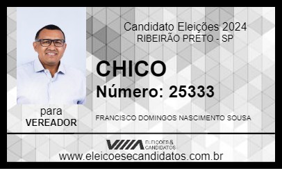 Candidato CHICO 2024 - RIBEIRÃO PRETO - Eleições