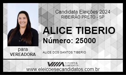 Candidato ALICE TIBERIO 2024 - RIBEIRÃO PRETO - Eleições