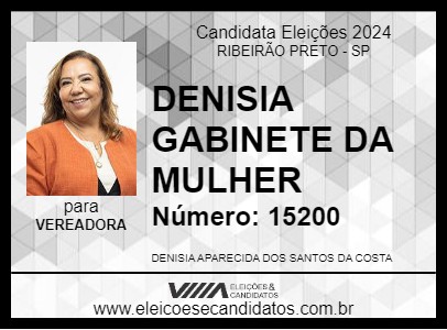 Candidato DENISIA GABINETE DA MULHER 2024 - RIBEIRÃO PRETO - Eleições