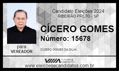 Candidato CÍCERO GOMES 2024 - RIBEIRÃO PRETO - Eleições