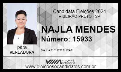 Candidato NAJLA MENDES 2024 - RIBEIRÃO PRETO - Eleições