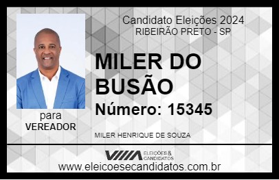 Candidato MILER HENRIQUE 2024 - RIBEIRÃO PRETO - Eleições