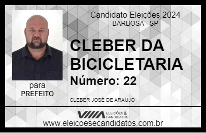 Candidato CLEBER DA BICICLETARIA 2024 - BARBOSA - Eleições