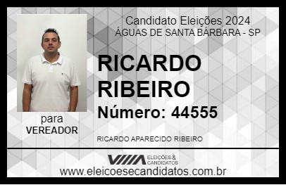 Candidato RICARDO RIBEIRO 2024 - ÁGUAS DE SANTA BÁRBARA - Eleições