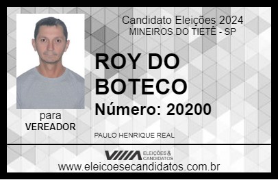 Candidato ROY DO BOTECO 2024 - MINEIROS DO TIETÊ - Eleições