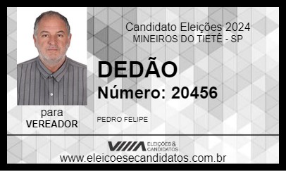 Candidato DEDÃO 2024 - MINEIROS DO TIETÊ - Eleições