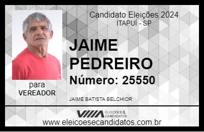 Candidato JAIME PEDREIRO 2024 - ITAPUÍ - Eleições