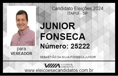 Candidato JUNIOR FONSECA 2024 - ITAPUÍ - Eleições