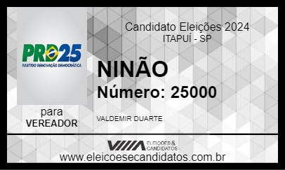 Candidato NINÃO 2024 - ITAPUÍ - Eleições