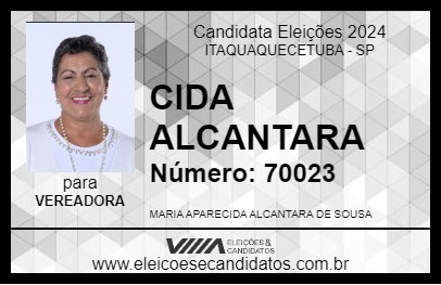 Candidato CIDA ALCANTARA 2024 - ITAQUAQUECETUBA - Eleições