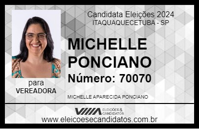 Candidato MICHELLE PONCIANO 2024 - ITAQUAQUECETUBA - Eleições