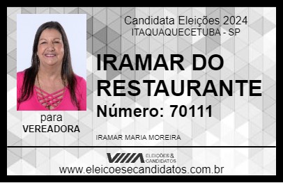 Candidato IRAMAR DO RESTAURANTE 2024 - ITAQUAQUECETUBA - Eleições