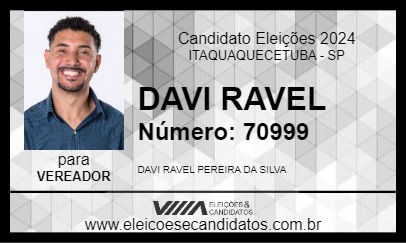 Candidato DAVI RAVEL 2024 - ITAQUAQUECETUBA - Eleições