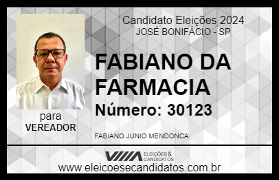 Candidato FABIANO DA FARMACIA 2024 - JOSÉ BONIFÁCIO - Eleições