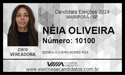 Candidato NÉIA OLIVEIRA 2024 - MAIRIPORÃ - Eleições