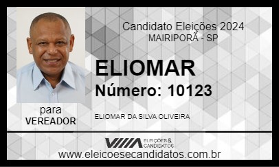 Candidato ELIOMAR 2024 - MAIRIPORÃ - Eleições