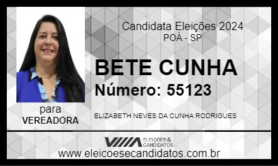 Candidato BETE CUNHA 2024 - POÁ - Eleições