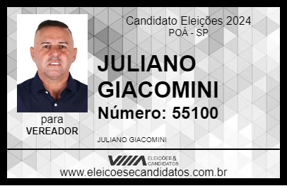 Candidato JULIANO GIACOMINI 2024 - POÁ - Eleições