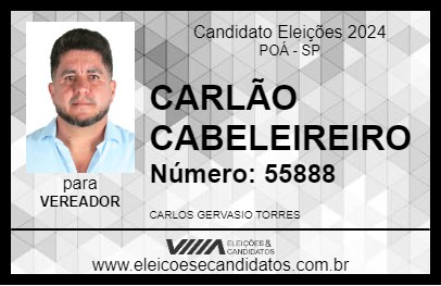 Candidato CARLÃO CABELEIREIRO 2024 - POÁ - Eleições