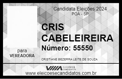 Candidato CRIS CABELEIREIRA 2024 - POÁ - Eleições