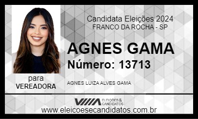 Candidato AGNES GAMA 2024 - FRANCO DA ROCHA - Eleições