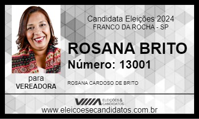 Candidato ROSANA BRITO 2024 - FRANCO DA ROCHA - Eleições