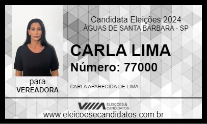 Candidato CARLA LIMA 2024 - ÁGUAS DE SANTA BÁRBARA - Eleições